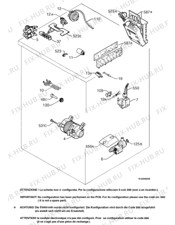 Взрыв-схема стиральной машины Rex RI120LA - Схема узла Electrical equipment 268